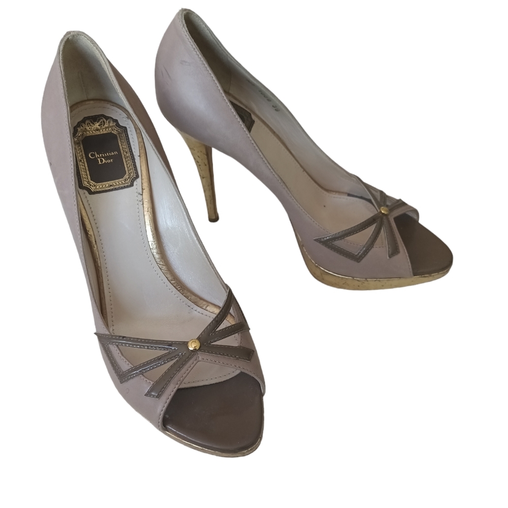 Authentic. Christian Dior Lolita Peep Toe Pumps Euro 39 US 9